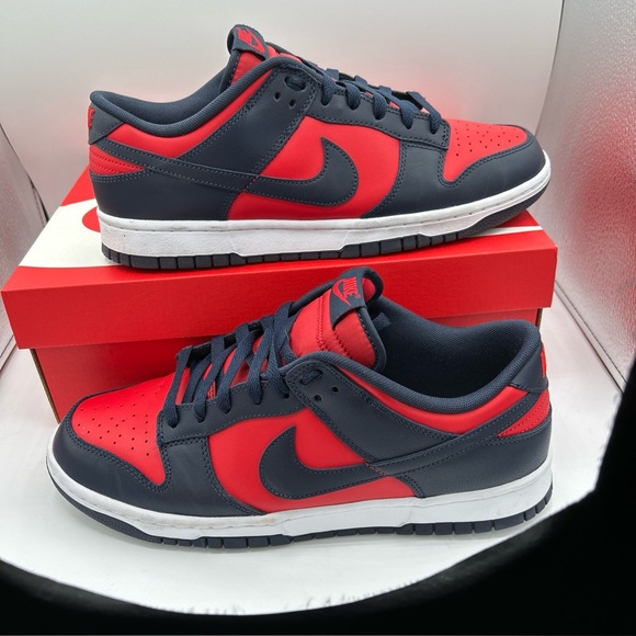 Nike Other - Nike Dunk Low - Red & Navy Athletic Sneakers